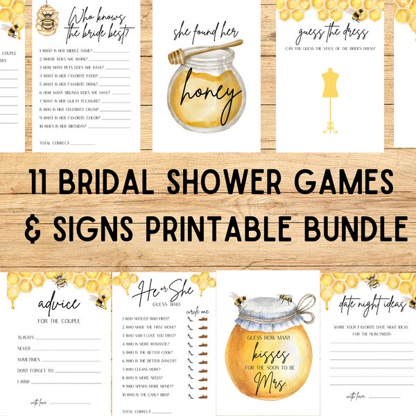 She Found Her Honey Bridal Shower Games Printable, Meant to Bee Bridal Shower Sign Digital, Bride to Bee Bridal Shower Decor, A5