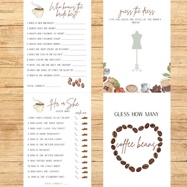 Best Bridal Shower Games Instant Download, Fun Bridal Shower Games, Games at Bridal Shower, Unique Bridal Shower, Love is Brewing Print, C4