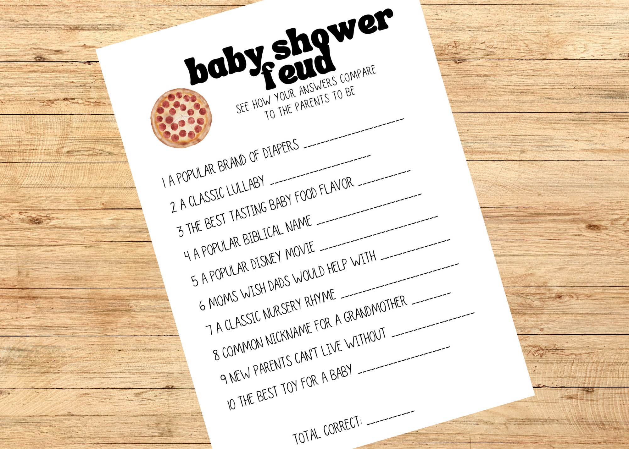 Pizza Theme Bingo Game Cards - 24 Unique Player Cards, Gourmet Food Themed, Great For Parties, Baby Showers & Family Games - View #8