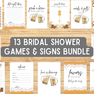Beer Bridal Shower Games Instant Download, Love is Brewing Bridal Shower Sign, Beer Couples Shower Games, Grab A Brew Theyre Saying I Do, I4