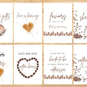 Bridal Shower Decoration Instant Download, Love is Brewing Bridal Shower Printable, Coffee Bridal Shower Sign, Love You A Latte, C4