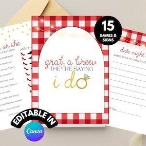 I Do BBQ Bridal Shower Games, BBQ and Brews, Love is Brewing Beer, We Do BBQ Couples Shower, Grab A Brew Theyre Saying I Do Engagement Party
