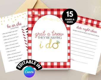 I Do BBQ Brautdusche Spiele: Hinterhof Picknick Paare Dusche Zeichen, Tailgate Verlobungsfeier