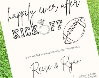Football Couples Shower Invitation: Tailgate and Celebrate Engagement Party (Digital)