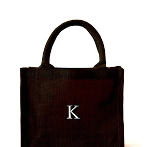 【高い素材】 Black Bag Jute Classic With Big LETTERS TWO - Pocket Inside 写真・グラフィック