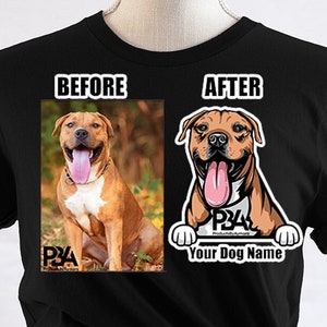Custom Image T-Shirt Graphic Design Creation Custom Shirt Cartoon Style Tee Dog Face T-Shirt Cat Face Shirt People Face T-Shirt Family Shirt