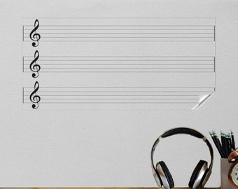Dry Erase Treble Clef Music Board Sheet Music, Treble Alto Bass Clef Reusable Durable Polystyrene Material Holds The Surface With Static