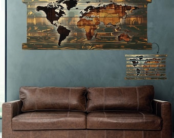 Wall Mounted Reusable Sticker Puzzle World Map - Educational and Fun, Ideal for Kids and Adults