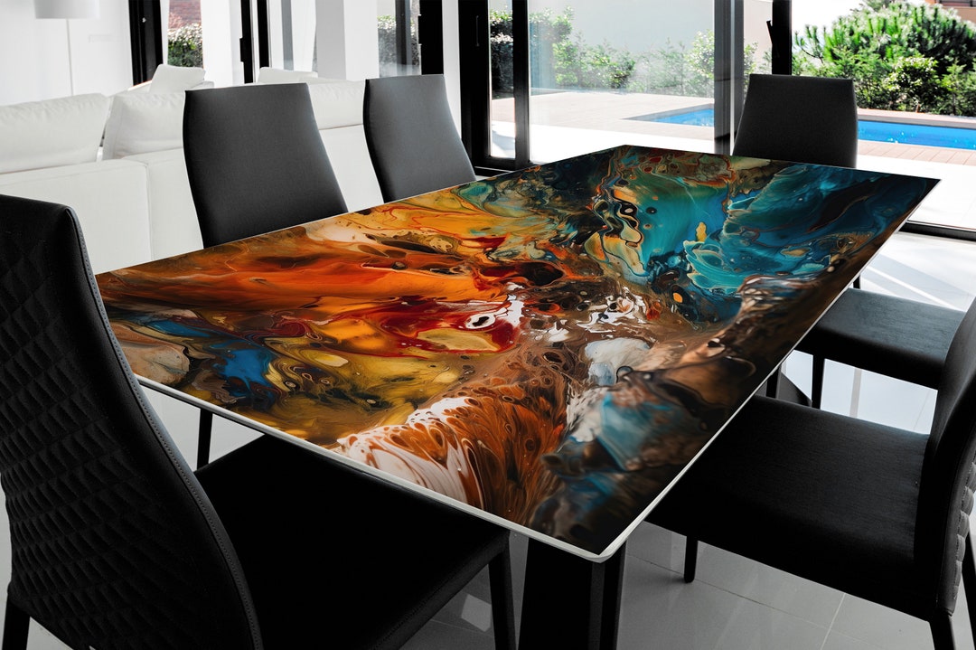Table Printed Cladding Custom Printed Tablecloth, Table Covering Model-73 Harmless Protection ...
