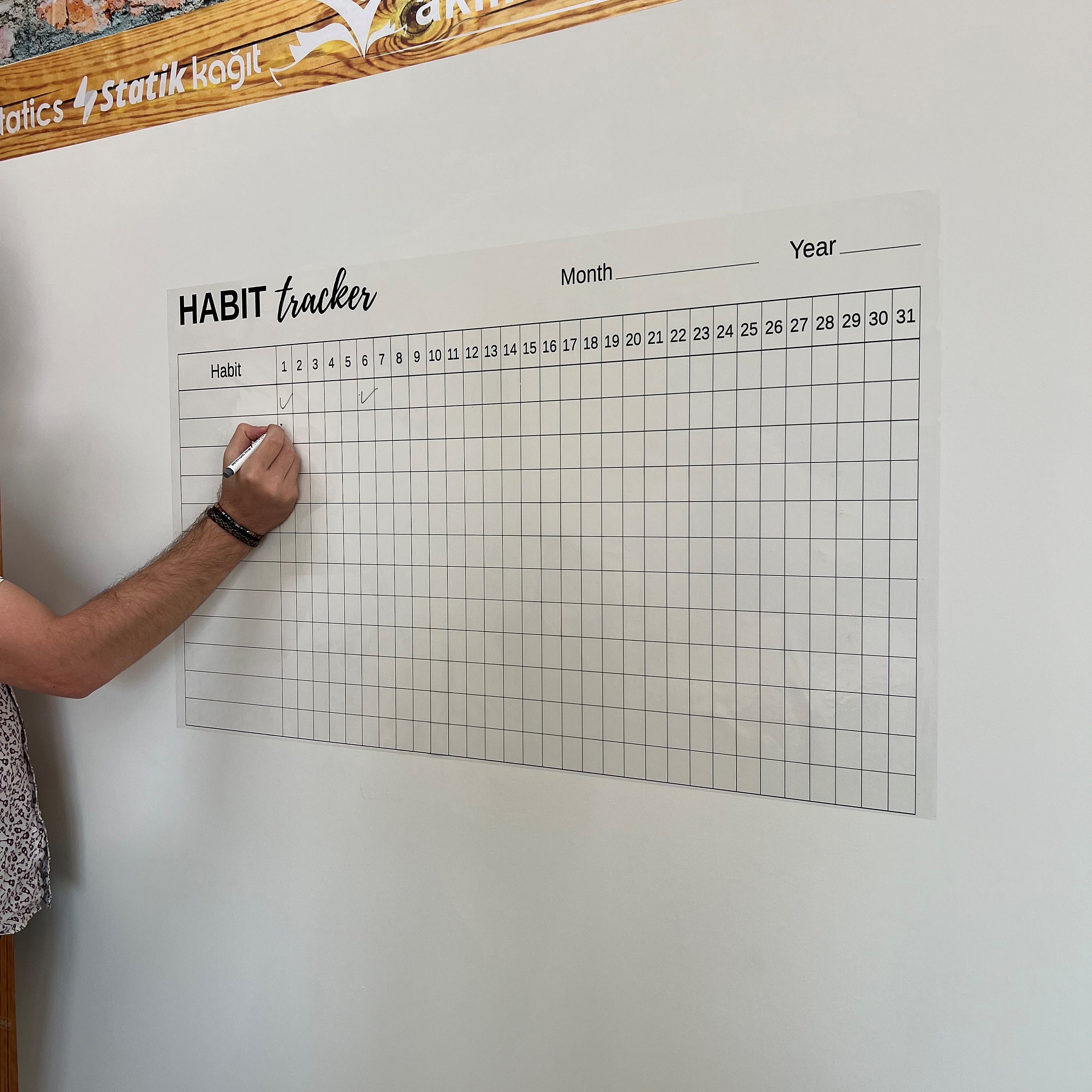 Dry Erase Habit Tracker Planner Model1 Plan Your Day and Etsy