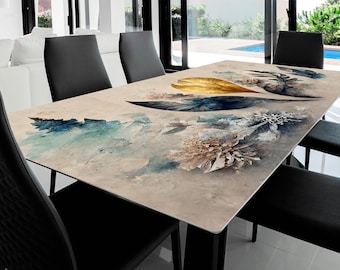 Custom Printed Tablecloth, Table Covering Model-18 Harmless Protection and Elegance with Surface-Friendly Adhesive Technology