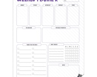 Dry Erase 2024 - 2025 Weekly Planner Organizer Model-4 Plan your Day and Week Easily With Personalized Monthly, Weekly and Daily Planner.