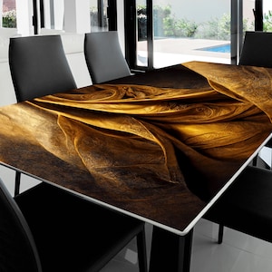 Tovaglia stampata personalizzata, modello di copertura per tavolo-46 Protezione innocua ed eleganza con tecnologia adesiva adatta alle superfici