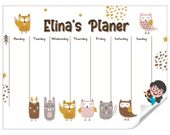 Dry Erase Personalized For Students School, Daily Planner2 Plan your Day and Week Easily With Personalized Monthly, Weekly and Daily Planner