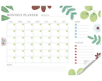 Planner mensile cancellabile a secco 2024-2025, modello 3. Pianifica facilmente la tua giornata e il tuo mese con il planner mensile, settimanale e giornaliero personalizzato.