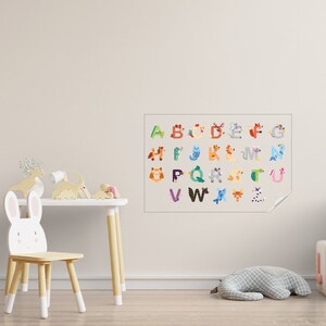 Alfabeto inglese cancellabile a secco, modello 1, grafico per bambini della scuola materna, il materiale del poster dell'alfabeto trattiene la superficie con elettricità statica
