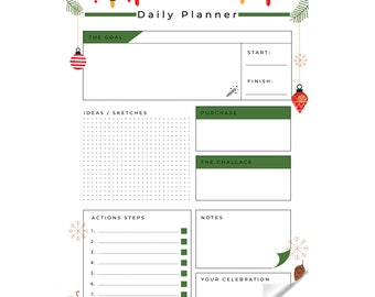 Dry Erase Christmas 2024 - 2025 Daily Planner Organizer Model-4 Plan your Day and Week Easily With Personalized Monthly, Weekly Planner.