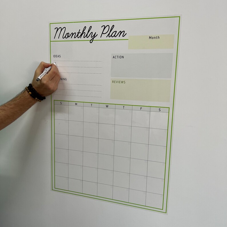Dry Erase 2023 Monthly Planner Organizer Model4 Personalized Etsy