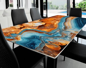 Custom Printed Tablecloth, Table Covering Model-74 Harmless Protection and Elegance with Surface-Friendly Adhesive Technology