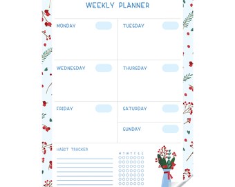 Dry Erase Christmas  2024 - 2025 Weekly Planner Organizer Model-11 Plan your Day and Week Easily With Personalized Monthly, Weekly Planner.