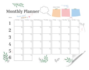 Dry Erase 2024 - 2025 Monthly Planner Organizer Model-2 Plan your Day and monthly Easily With Personalized Monthly, Weekly and Daily Planner