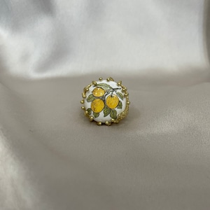 Sicilian ring, Caltagirone ceramic ring, cart wheel, maxi ring, adjustable ring, brass and ceramic ring.