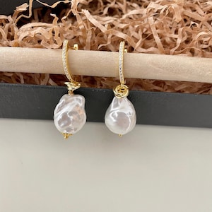 925 silver earrings, large irregular Mallorca pearl, silver rings. bridal gift.