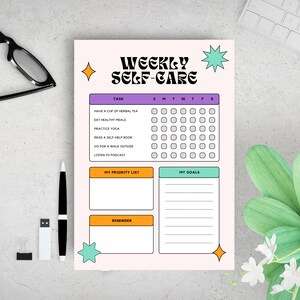 Self-Care Planner Printable | Self-Love Journal | Mental Health Worksheet Kit | Mindfulness Journal | Wellness Planner Bundle | Mood Tracker