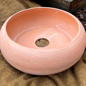 Large Wide Shallow Circular Planter in Terracotta