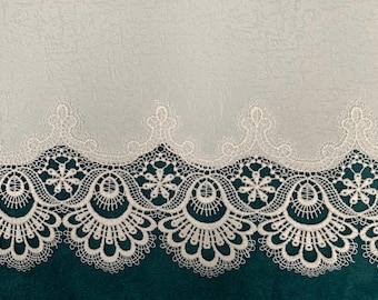 Chairback Arm Cover Set ( 1 Chairback 2 Armcovers ) white satin weave polyester Macrammie Lace edging