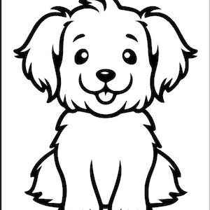 Cute Puppy Coloring Pages for Kids and Adults | Printable Dog Coloring Sheets | Adorable Pet Art | Instant Download PDF