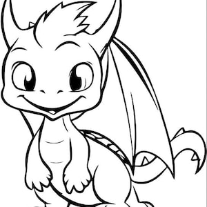Baby Dragon Coloring Pages for Kids – Cute Printable Fantasy Creatures, Instant Download, Fun Magical Activity for Boys & Girls