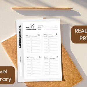 Travel planner travel journal vacation planner trip itinerary planner happy planner insert printable holiday planner vacation organizer pdf