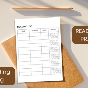 Printable Reading Log. Reading Tracker. Books I&#39;ve Read. Book Log, Books to Read, Home school reading record, Book record, fillable tracker