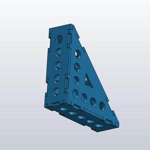 Svetsvinkel 90 grader 150 x 150 x 50 x 5 mm. Hål 16 mm. DXF-filer.