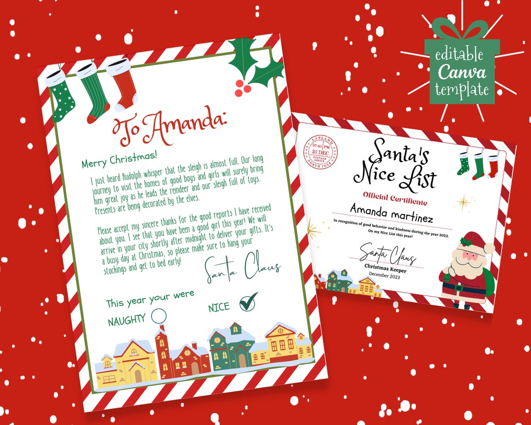 Good Kid Letter From Santa Bundle, Christmas Letter, Kids Letter From ...