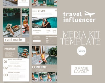 Social Media Kit | Travel Influencer Canva Template, UGC Media Kit 2023, Canva Template Aesthetic, Instagram Portfolio