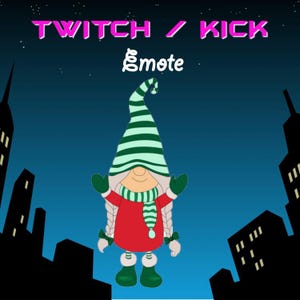 Christmas gnome emote, cute gnome, female gnome, christmas emote, xmas emote, cute emote, twitch emote, youtube emote, kick emote