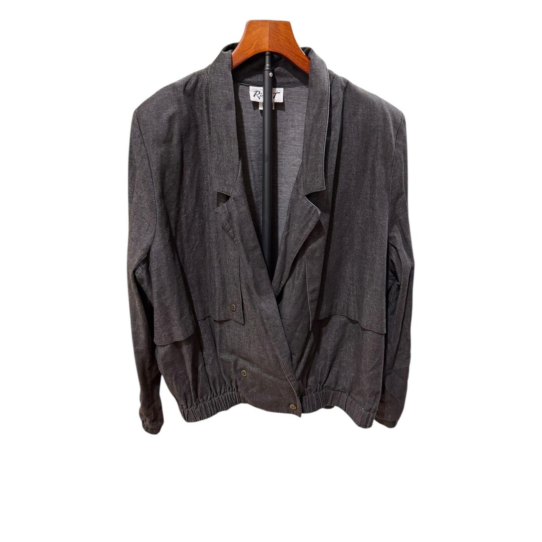 Punk Ridge Vtg 80s Punk Ridge T Black Collared Bomber Chore Jacket Blazer USA Made ...