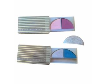 Vintage Estee Lauder Blush Eyeshadow Palette Compacts  Lot Of 2 Blue Sunlit Pink