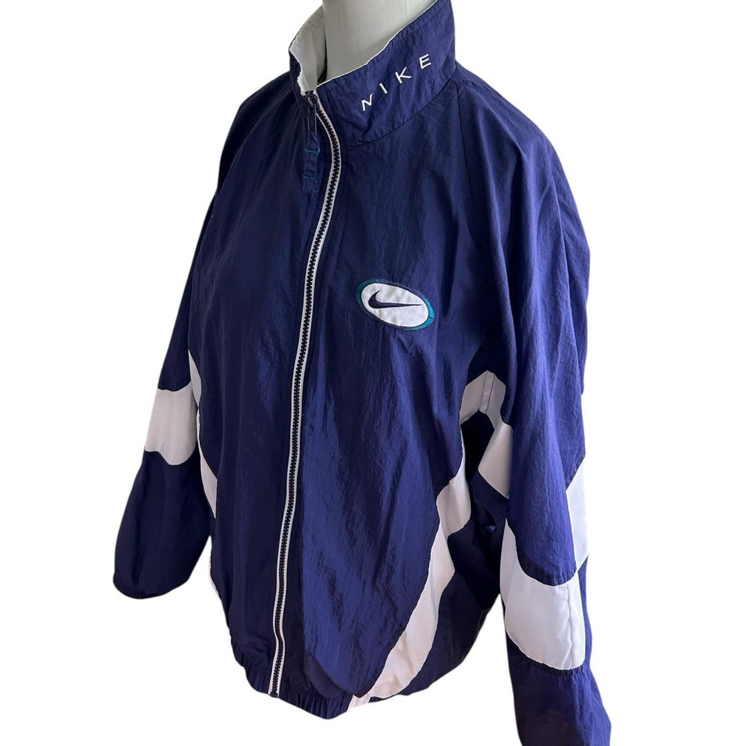 VTG Vintage 90s Nike Nylon Track Suit Set in Blue Teal & White - Size L ...