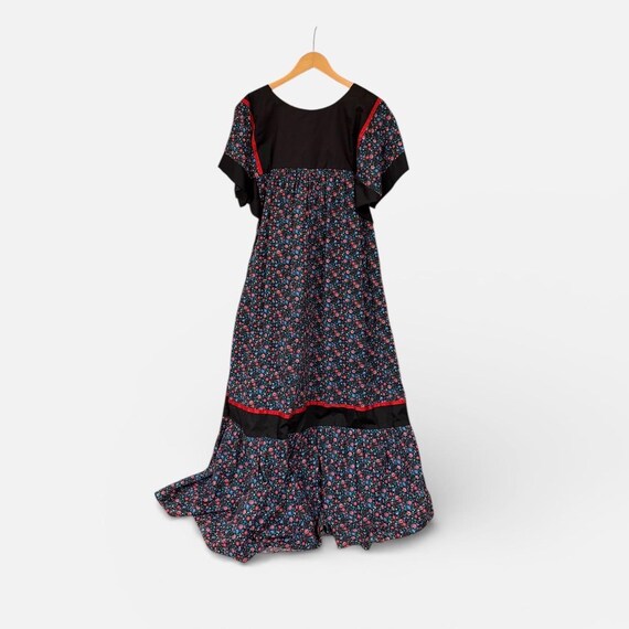 Vtg 70s Good Times Aloha Hawaiian Floral Ruffle X… - image 2