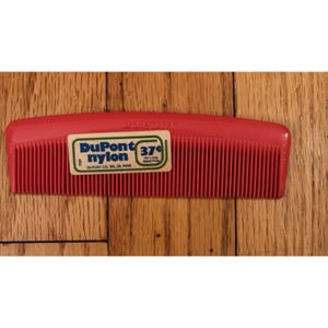 NWT Vintage Genuine Du Pont USA Made Nylon 785 Unbreakable Pocket Comb 5" Red