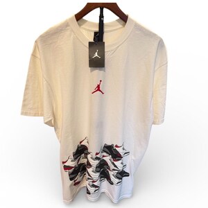 NWT Vtg Jordan Retro 3 Nike TShirt Sz L Men White Crewneck Cement Rare jumpman image 2