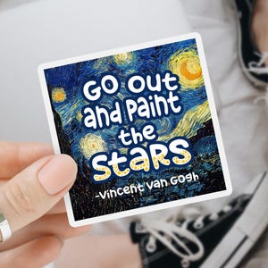 Starry Night Van Gogh Quote Sticker: Celestial Art, Laptop Decal