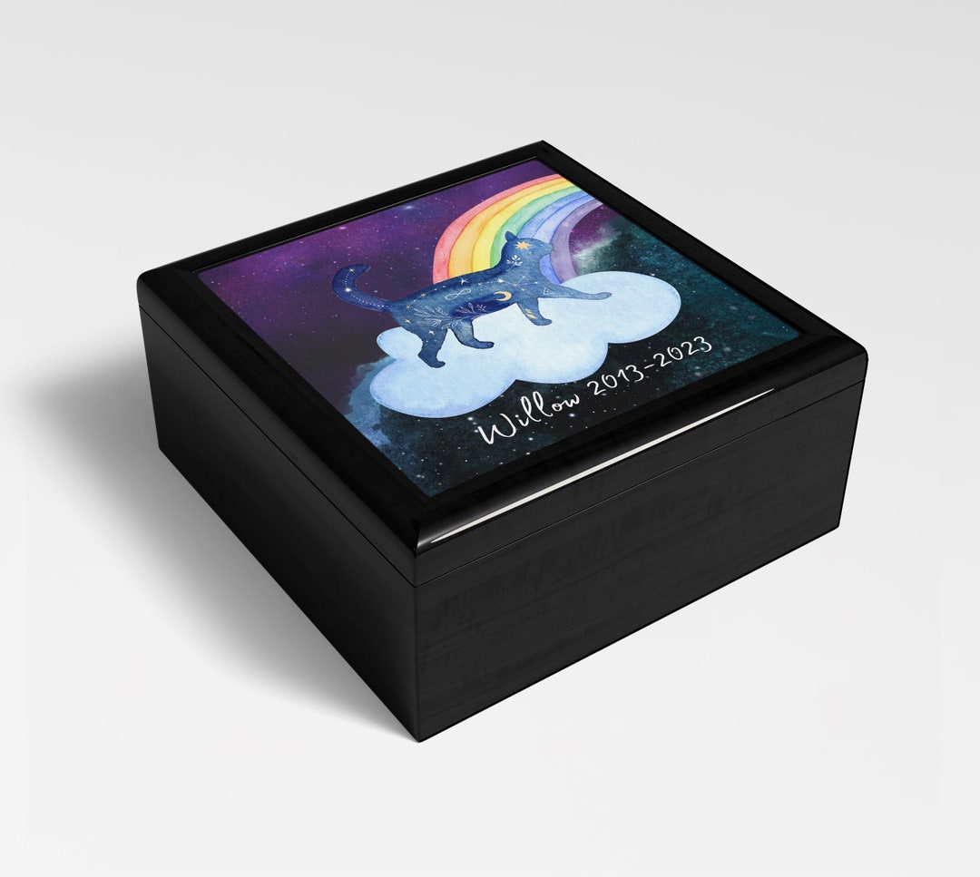 Celestial Cat Memorial Box Gift Rainbow Bridge Keepsake Etsy
