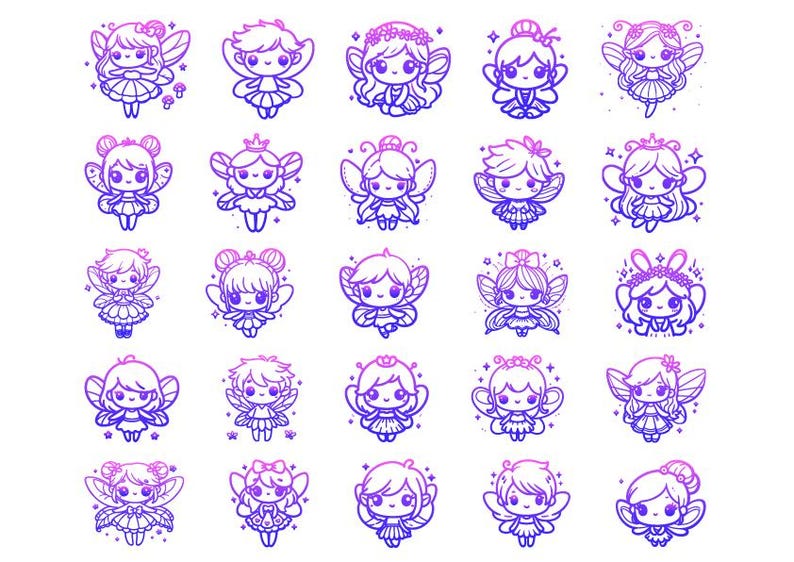 25 Cute Fairy SVG Bundle Fairy PNG Bundle Fairy Clipart Fairy ...