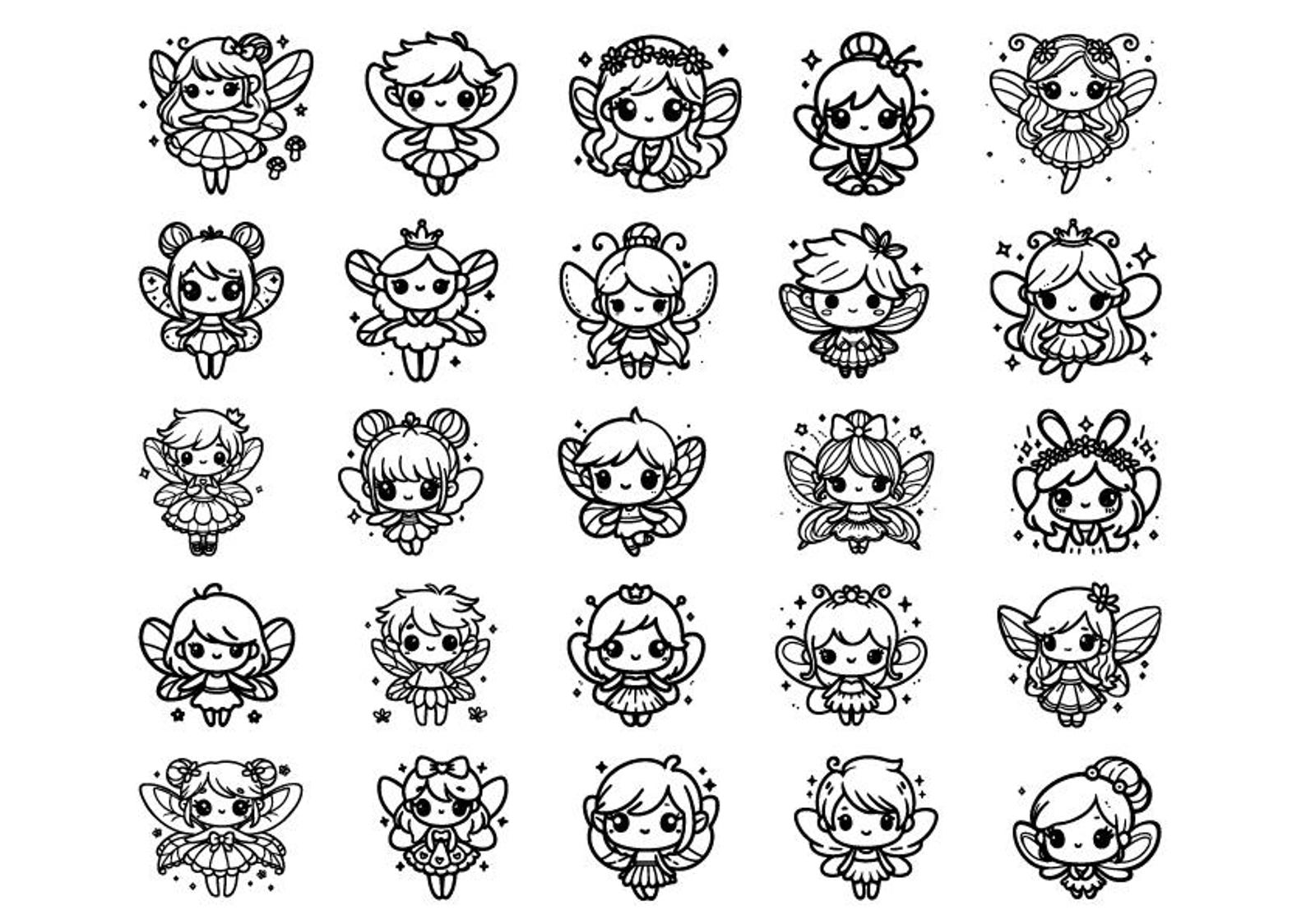 25 Cute Fairy SVG Bundle Fairy PNG Bundle Fairy Clipart Fairy ...