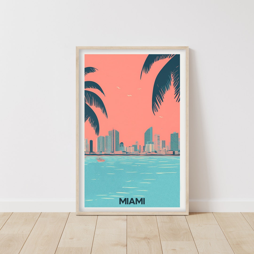 Vintage Miami Gift Miami Party Miami Beach Gift Retro City Poster