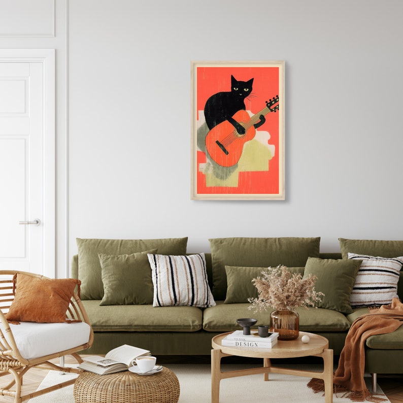 Black Cat On Piano • Cute Cat Poster • Baby Cat Print • Funny Cat Posters • Cute Cat Wall Art • Cat Print Wall Art • Funny Art Print image 2